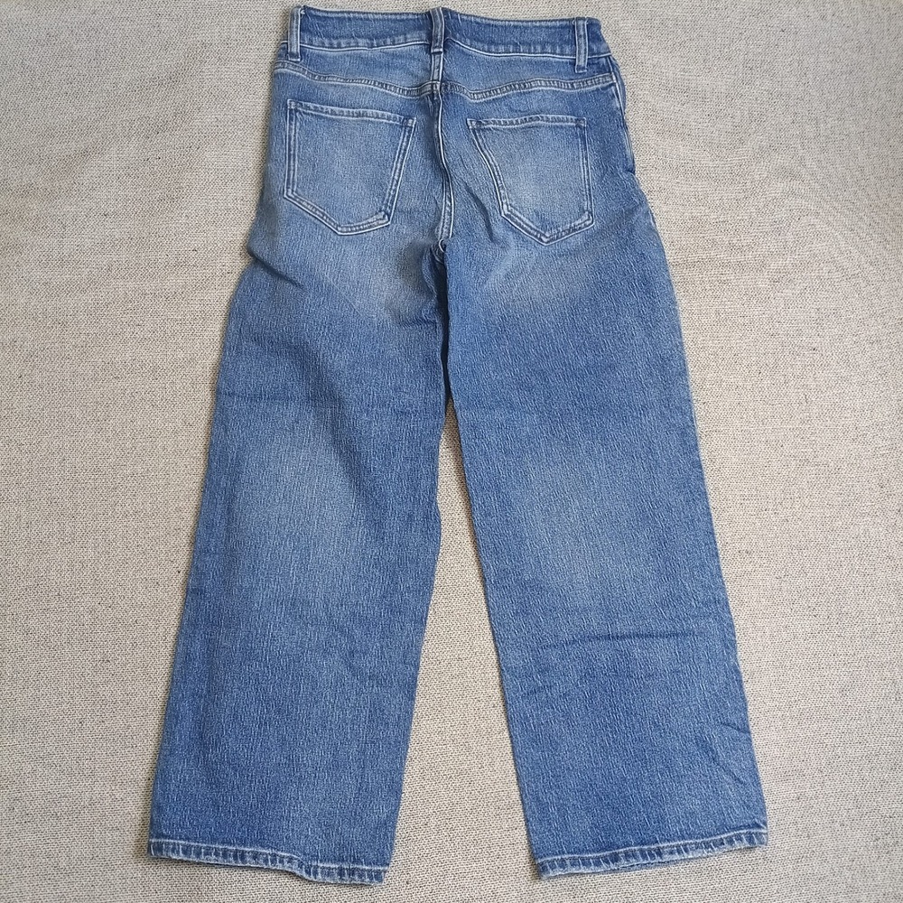 Quince Wide Leg Jeans Womens 28 Blue Excellent Organic Cotton Blend High Rise - Picture 2 of 8